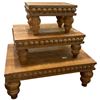 Image 1 : Set of 3 Beaded Edge Wood Display Risers (largest is 12" x 16" x 6" tall)