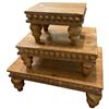 Image 3 : Set of 3 Beaded Edge Wood Display Risers (largest is 12" x 16" x 6" tall)