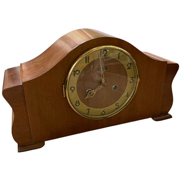 Vintage Forestville Chiming Wood Mantle Clock - 5" x 15" x 8" tall