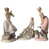 Image 1 : 3 Franklin Mint 1980s Porcelain Statuettes by Fulgencio Garcia - Tallest is 10"