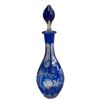 Image 2 : Group of Bohemian Cobalt Cut-to-Clear Crystal Pieces - Tumbler, 6 Liqueur Glasses and a Decanter