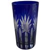 Image 3 : Group of Bohemian Cobalt Cut-to-Clear Crystal Pieces - Tumbler, 6 Liqueur Glasses and a Decanter