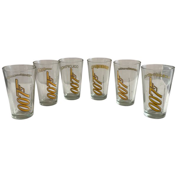 Set of Six 1970s James Bond 007 Tumblers - Six Different 007 Movie Titles