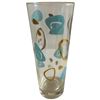 Image 2 : Set of 4 Federal Glass Atomic Boomerang Amoeba Turquoise & Gold Tumblers - 1950s/60s