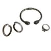 Image 1 : Sterling Silver & Topaz Cuff Bracelet, Hoop Earrings and Crystal Ring (Size 6) - Total weight: 27.8