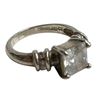 Image 3 : Sterling Silver & Topaz Cuff Bracelet, Hoop Earrings and Crystal Ring (Size 6) - Total weight: 27.8