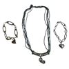 Image 1 : 2 Sterling Silver Bracelets & Beaded Sterling Necklace - Total weight: 57.8 grams