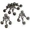 Image 1 : Vintage Alfred Sung Modernist Silver-Tone Brooch & Earrings Set (Brooch is 54 x 57 mm)