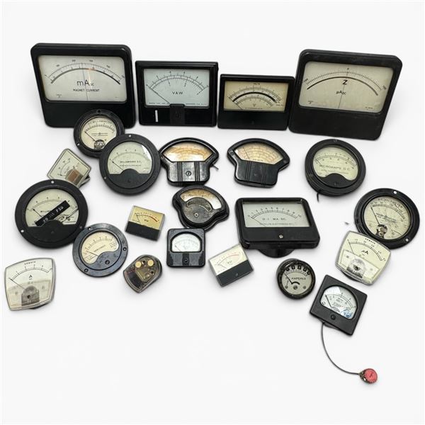 Collection of Vintage Electrical Test Gauges Various Manufacturers & Applications