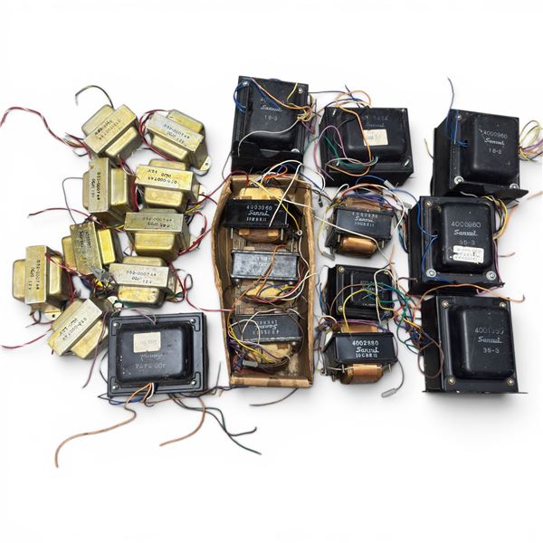 Assorted Sansui Transformers Along with a Collection of Unbranded Mostly 12v Transformers