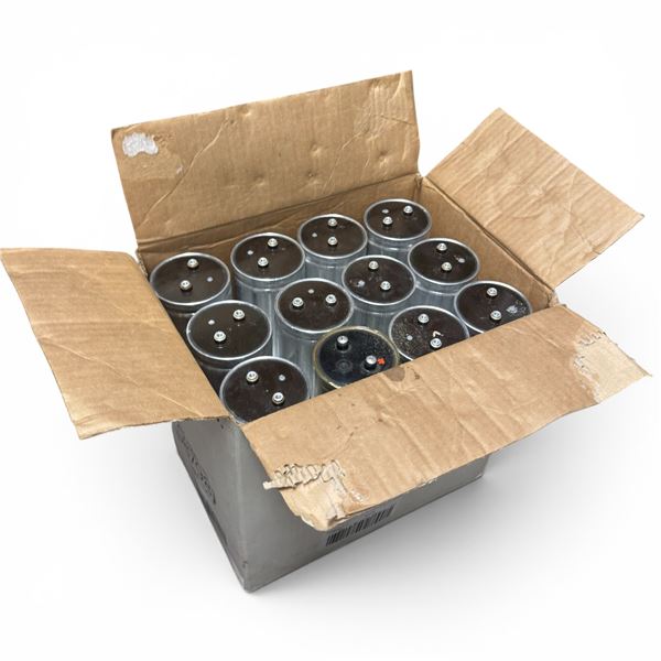 Box Filled with 12 Vintage Mallory Capacitors