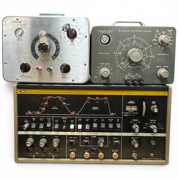 Dynascan Model 415 Sweep Marker Generator, Heathkit Condenser Checker and Conar RC Tester 311
