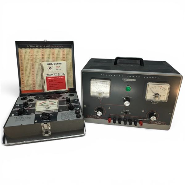 Sencore Mighty Mite TC114 Tube Checker & Heathkit Regulated Power Supply Model IP 32