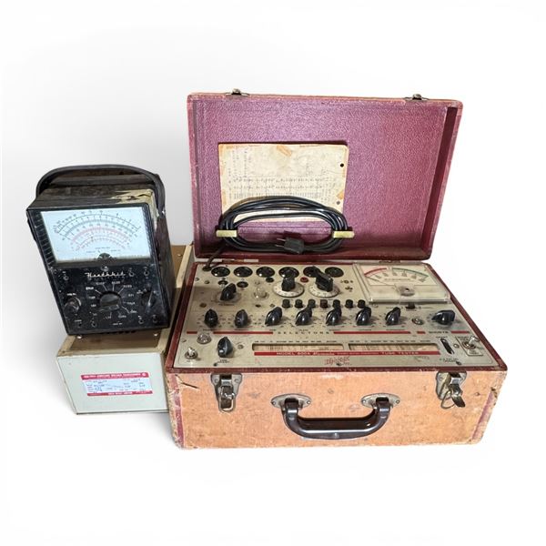 Hickok Model 600A Tube Tester Heathkit Model MM1 Multimeter & Sola Constant Voltage Transformer