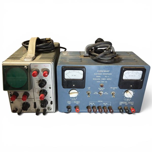 Conway Enterprises PS-1 Regulated Power Supply & Telequipment Serviscope Model 532A