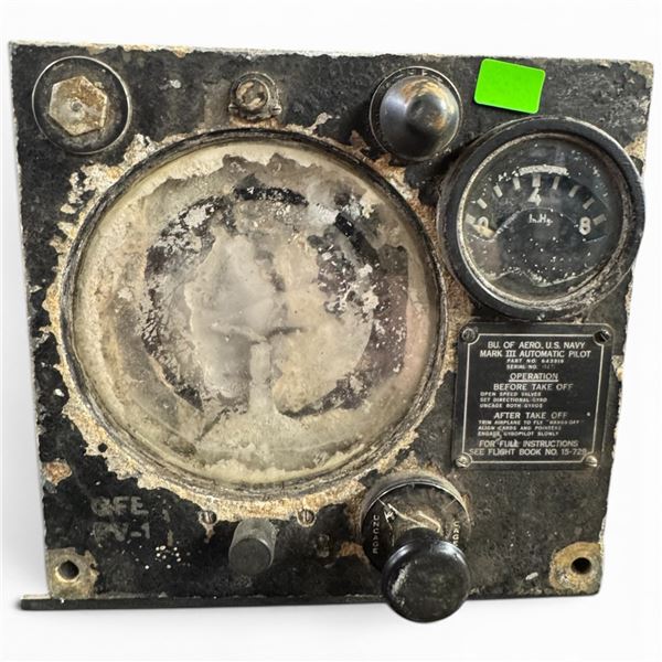 Bureau of Aero US Navy Mrk III Automatic Pilot WWII Era