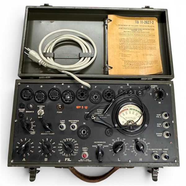 US Army Signal Corps Tube Tester I-177 Military Equipment