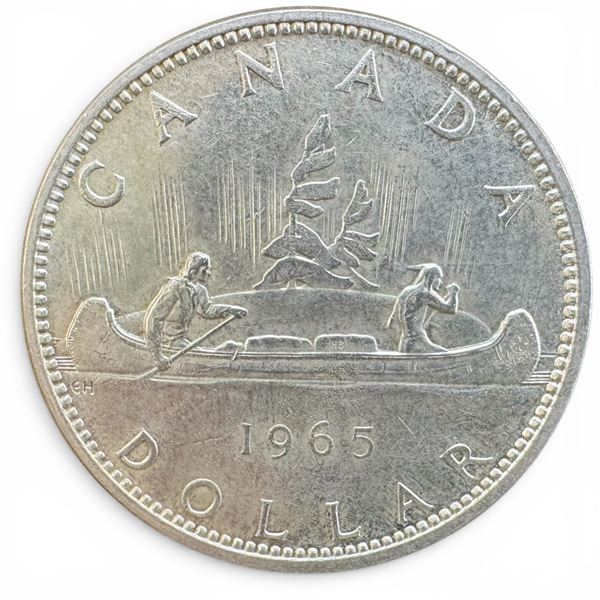 1965 Canadian Silver Dollar - 80% Silver Voyageur Dollar - Circulated