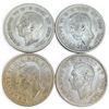Image 1 : Three 1943 & One 1944 Canadian Silver 25¢ Coins - 80% Silver King George V Coins - Circulated