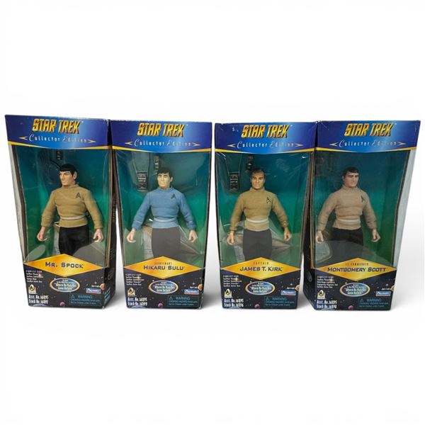 Star Trek Collector Edition Action Figure Set Playmates 1996 Spoke, Kirk, Hulu & Scotty