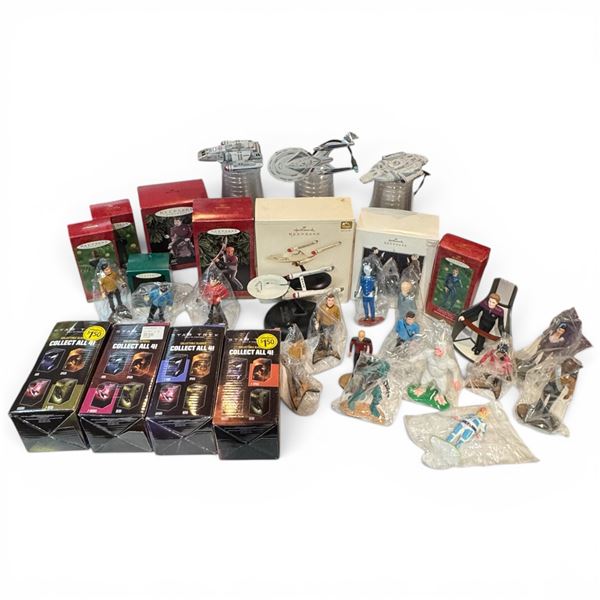 Lot of Star Trek Hallmark Keepsake Ornaments 1995-2005 & Star Wars Ornaments 1990s