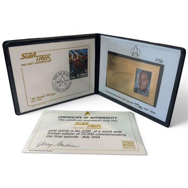 1994 Star Trek the Next Generation Limited Edition Gold Stamp Commemorative Folio