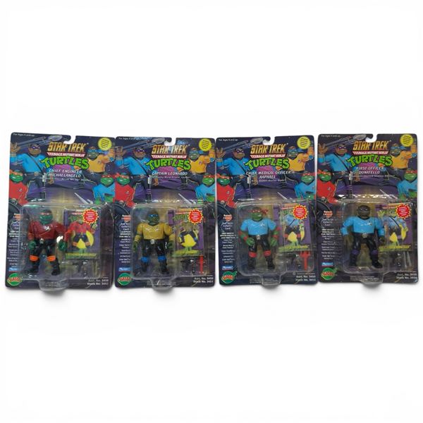 Teenage Mutant Ninja Turtles Star Trek Set of 4 Action Figures 1994 Playmates