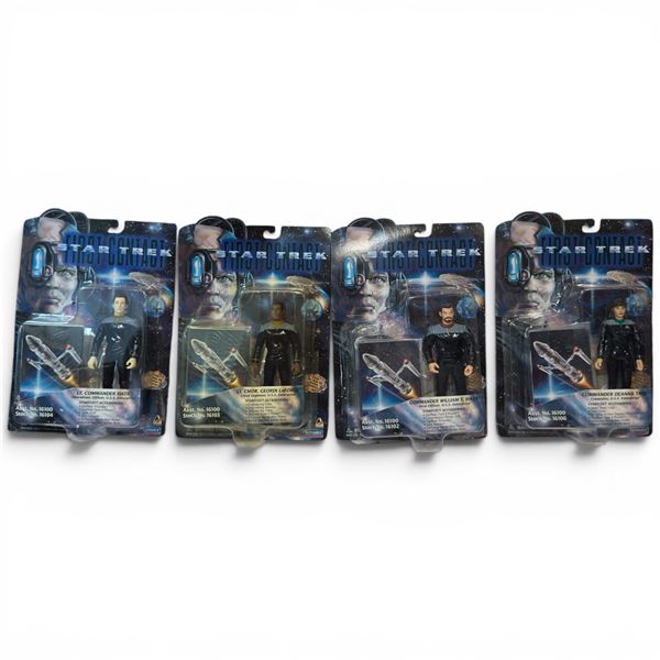 1990s Playmates Toys Star Trek First Contact Action Figures: Deanna Troi, Riker, Data & LaForge