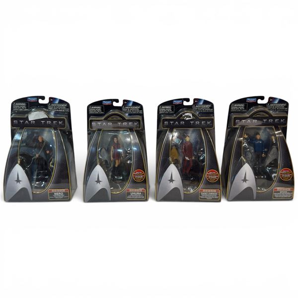 2009 Playmates Star Trek Figures Set Nero, Uhura & Cadet Chekov & Spock Galaxy Collection