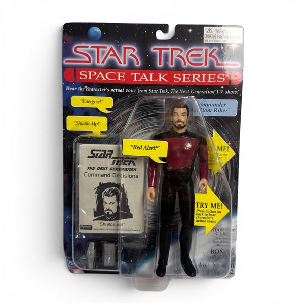Playmates Star Trek Space Talk Series Commander William Riker Action Figure 1995