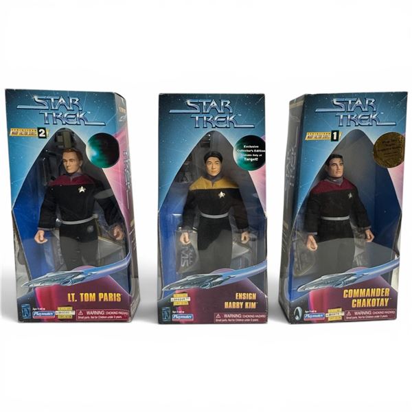 1997 Star Trek Voyager Playmates Warp Factor Lt Tom Paris, Commander Chakotay and Ensign Harry Kim