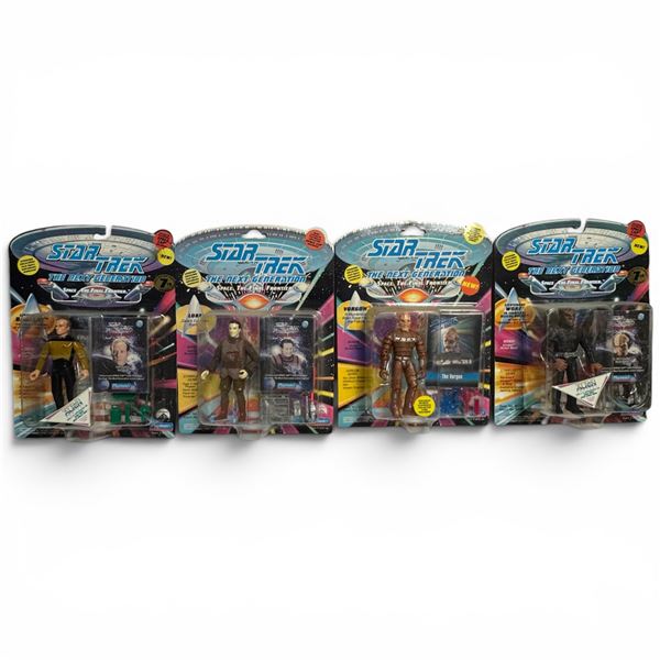 4 Star Trek the Next Generation Action Figures Produced by Playmates: Picard, Lore, a Vorgon & Worf