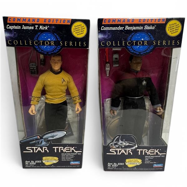 1994 Playmates Star Trek Collector Series Captain James T Kirk & Commander Benjamin Sisko Figures
