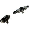 Image 3 : 4 New Rings * all stamped .925 * (Black Onyx, Dendritic Opal and Semiprecious Agates) Longest ring