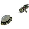 Image 3 : 4 New Rings * all stamped .925 * (Peridot, Moonstone, Emerald Crystal, and Tourmaline) Longest ring