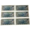 Image 2 : Six 1972 Canadian $5 Bank Notes - 5 x Bouey/Raminsky (4 x CC serial numbers & 1 x CO serial number)