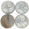 Image 1 : 4 Vintage Canadian 80% Silver Quarters - 1936 King George V, and 2 x 1941 & 1 x 1942 King George VI