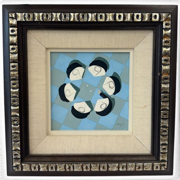 Frank Whipple "The Gambling Habit" Painting on Board of Nuns- The series is often called "Whipple's