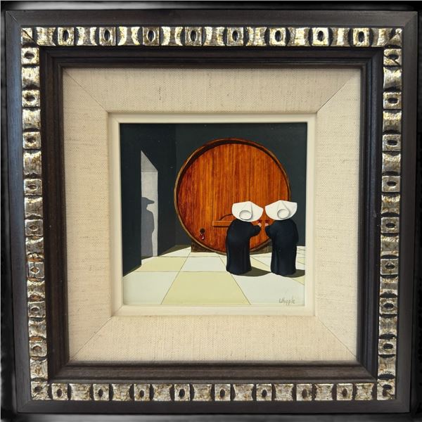 Frank Whipple "What Mother Doesn't Know" Painting on Board of Nuns- The series is often called "Whip