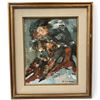 Image 1 : Signed Original Eva N. Mosonyi Abstract Impasto Portrait Painting "Old Man" - Artist Signed on Front