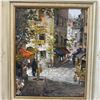 Image 3 : 1991 Signed Original Oil on Canvas Impasto Painting of a  French Street Scene - Exterior frame dimen
