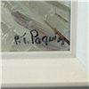 Image 2 : 1986 Signed Original Pauline Thibodeau Paquin Painting "After Church" - Oil on Board - Exterior fram