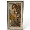 Image 1 : Signed Original Eva N. Mosonyi Impasto Portrait Painting of a Young Boy - Artist Signed on Front and