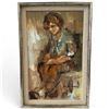 Image 1 : Signed Original Eva N. Mosonyi Impasto Portrait Painting of a Young Boy - Artist Signed on Front an