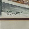 Image 2 : 1994 Signed Origianl J. V. Sorenson Watercolour Painting of Cat in Catio - Double Matted in 20" x 27