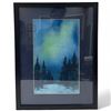 Image 1 : Signed Original H. Bircham Watercolour of The Northern Lights on a Snowy Evening" Well matted in a 1