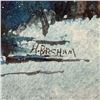 Image 2 : Signed Original H. Bircham Watercolour of The Northern Lights on a Snowy Evening" Well matted in a 1
