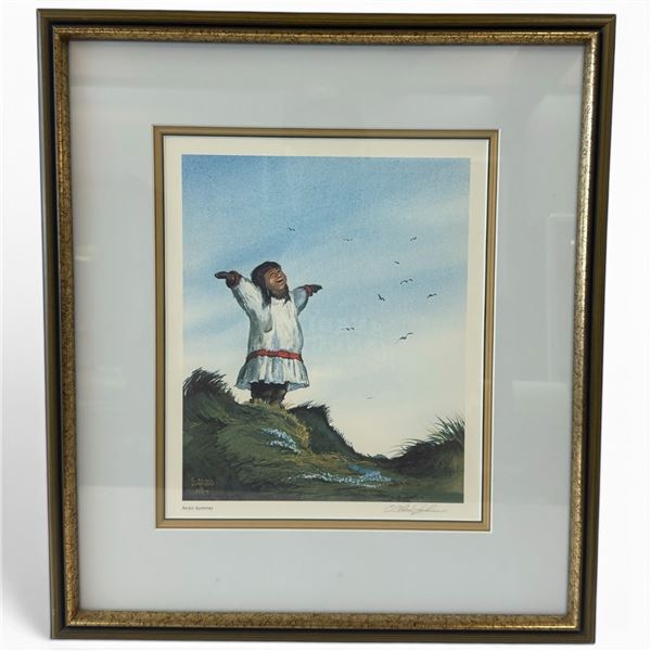 1984 Pencil Signed C. Alan Johnson Print "Arctic Summer" - Triple matted in 17" x 19" frame