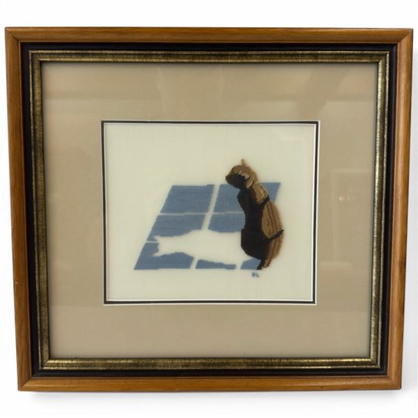 Cross Stitched Picture "Breaking Free" Signed DL - Petit-Point Gallery, Winnipeg Manitoba - Double m