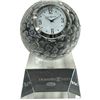 Image 2 : New Howard Miller "Fairway " Optical Crystal Golf Ball Desk Clock - Complete with Box (3.5" x 3.5" x